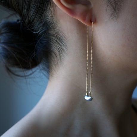 Tahitian pearl earring/chain/Thorn  ＊Single