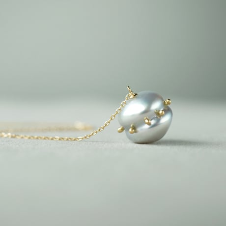 Tahitian pearl earring/Dots/Chain  ＊Single