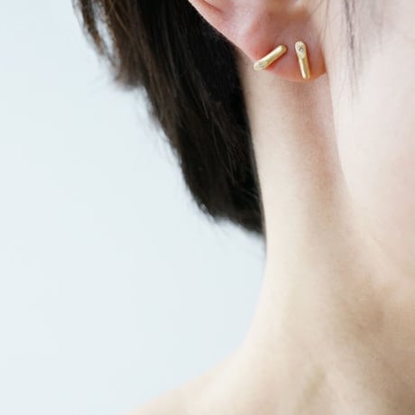 K18 Twig Earrings/Diamond *
