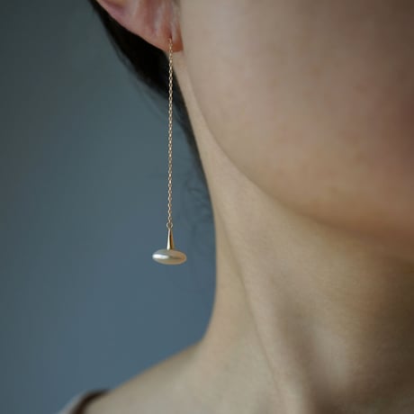 Freshwater Pearl Earring /Coin/Chain【Large】■イヤリング対応あり■ *