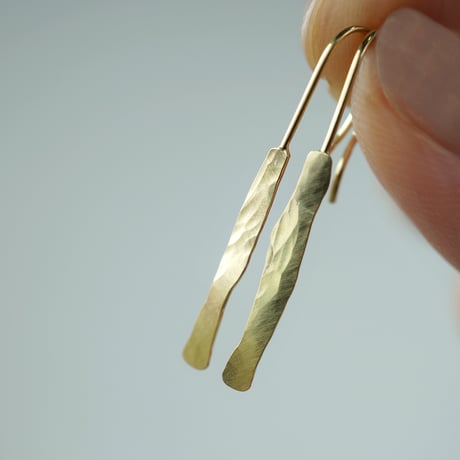 K18 Wave_Plate Earrings/Hook *