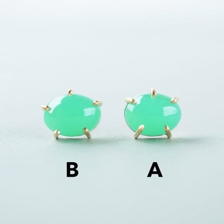 Chrysoprase earring/Cabochon  ＊Single
