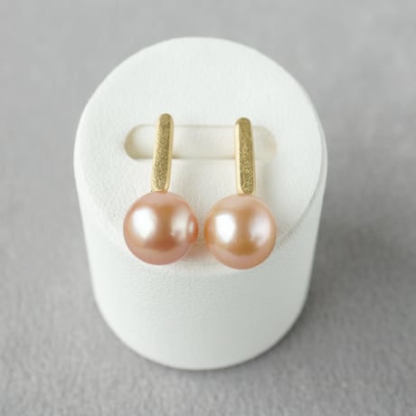 Freshwater Pearl Earrings/Orange/Bar