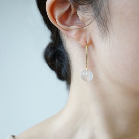 Quartz Earrings/Mirror Ball Cut ■イヤリング対応あり■
