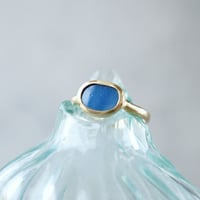 K10 Vintage tile Ring / Oval / Blue