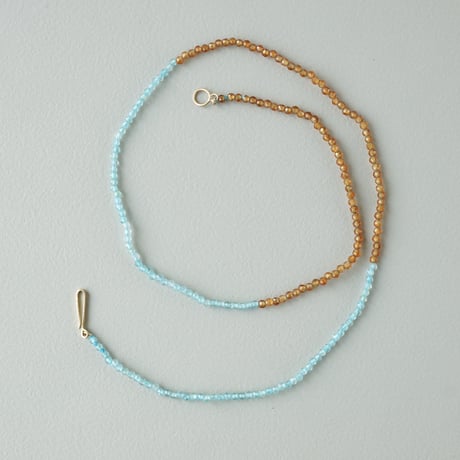 Hessonite x Apatite Necklace / K10