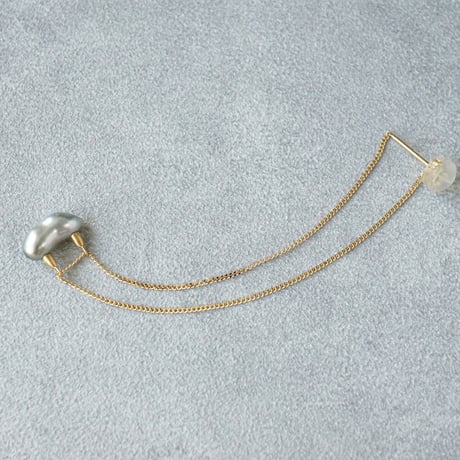 Tahitian pearl earring/chain/Thorn  ＊Single