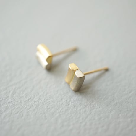 K18YG x K18WG Combination Earrings *
