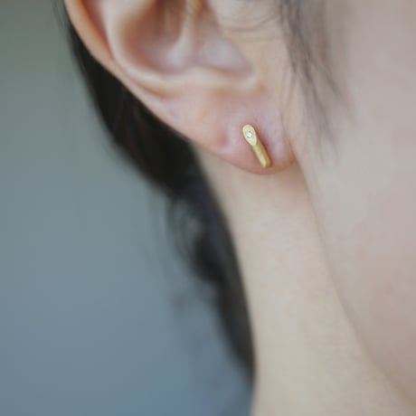 K18 Twig Earrings/Diamond *