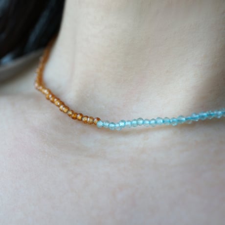 Hessonite x Apatite Necklace / K10