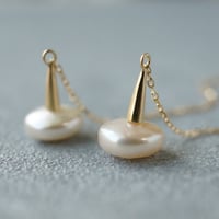 Freshwater Pearl Earring /Coin/Chain【Small】■イヤリング対応あり■ *