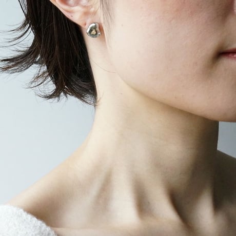 Tahitian Pearl Earrings/Polygon/Diamond ■イヤリング対応あり■