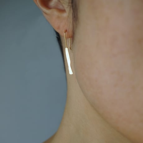 K18 Wave_Plate Earrings/Hook *