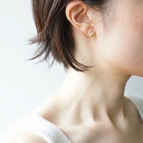 K18 Triangle Earring/Ruby ＊Single *
