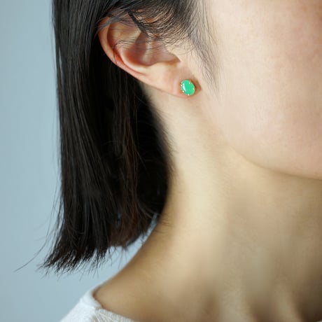 Chrysoprase earring/Cabochon  ＊Single