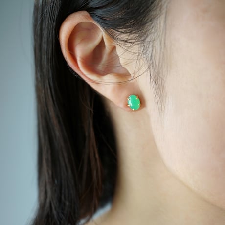 Chrysoprase earring/Cabochon  ＊Single