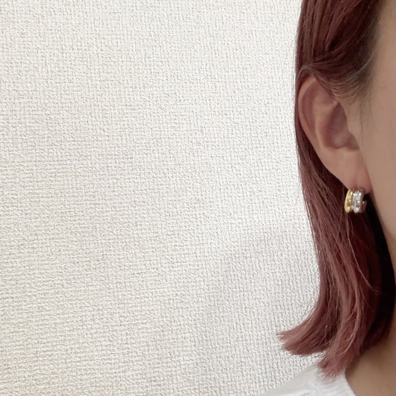 14kgf レムリアピアス S925/18KGP】ねじれニュアンスハートラインピアス – ChooMia