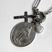 記憶を編み替える。メダイ×クロス×ハートパール ネックレス＿限定1点
