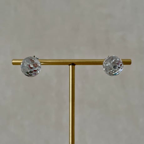 ヴィンテージスワロフスキークリスタルの一粒ピアス＿10mmタイプ