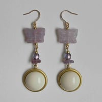春の光を纏う、移ろいゆくラベンダーバタフライ ピアス/イヤリング＿限定1点