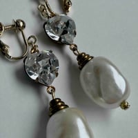 程よい甘さのハートとパールのピアス/イヤリング