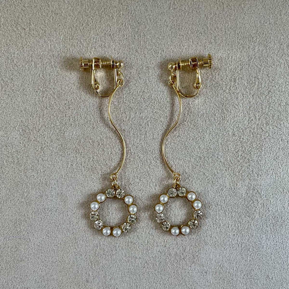 ヨーロッパ ヴィンテージ グラスクリスタル ピアス Europe vintage