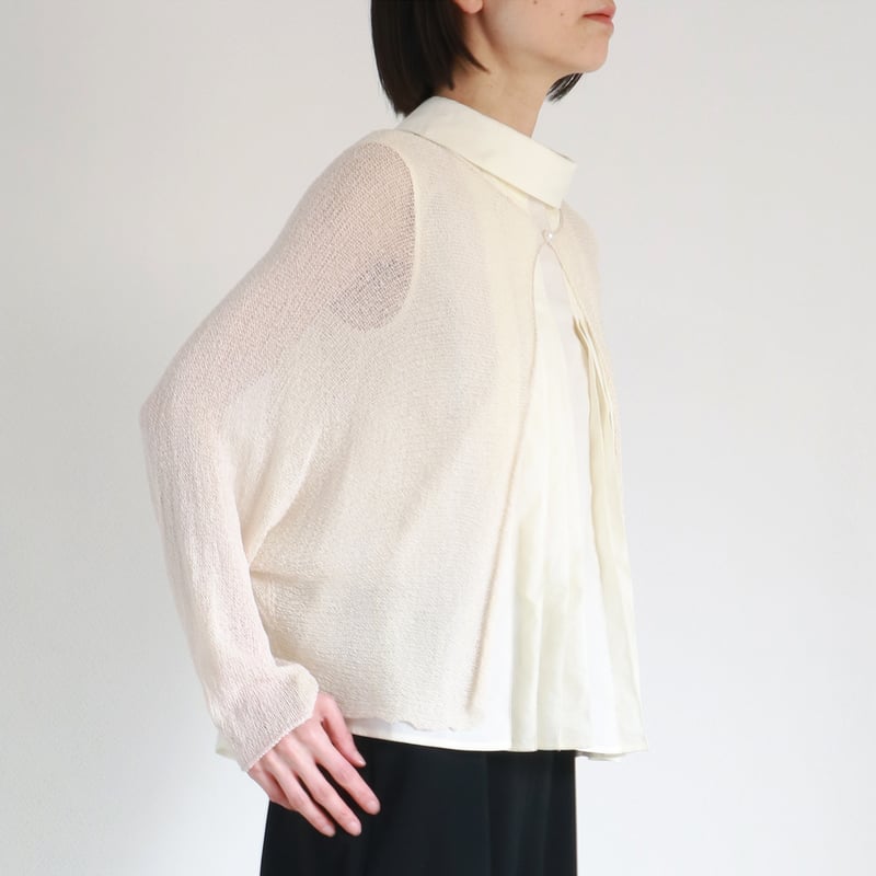 ETRÉ カーディガン 長袖 クリーム色 ◇即納◇Alyssum[アリッサム] 長袖エアリー・カーディガン