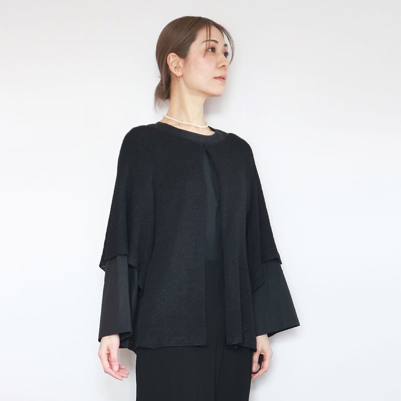 美品✨【45R】シルクカーディガン/ネイビー セール】 SHIPS any:〈手洗い可能〉ビジュー ボタン クルー