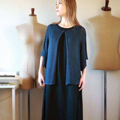 ◆ネイビーブルー、レザーブラウンはラスト一点◆Atik[アティク] ジャケット風カーディガン / 多色展開