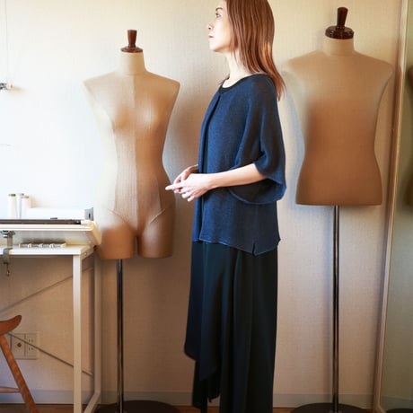 ◆ネイビーブルー、レザーブラウンはラスト一点◆Atik[アティク] ジャケット風カーディガン / 多色展開