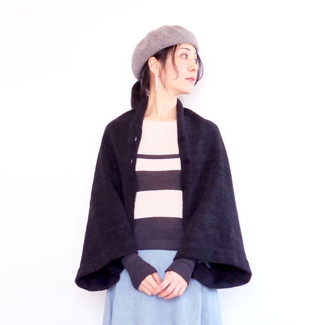 ◆ラスト1点◆Phecda[フェクダ] シルクモール・ストール・ポンチョ2 / ブラック