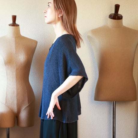 ◆ネイビーブルー、レザーブラウンはラスト一点◆Atik[アティク] ジャケット風カーディガン / 多色展開
