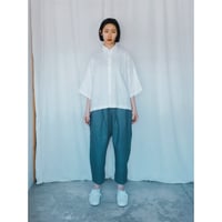 リネン2タックテーパードパンツ　グレー