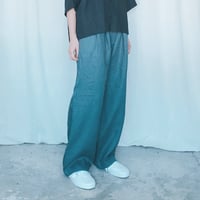 再生産アイテム　リネン2タックストレートパンツ　グレー