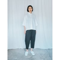 リネン2タックテーパードパンツ　ブラック