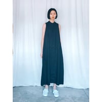 リネンノンスリーブワンピース　ブラック