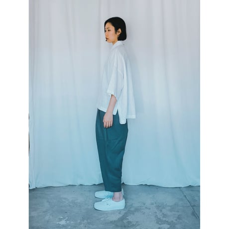 リネン2タックテーパードパンツ　グレー