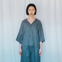 リネンセーラーカラーブラウス  　グレー