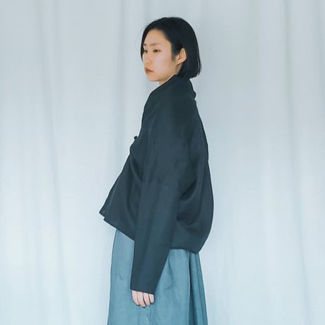 リネン羽織り　ブラック