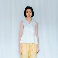 Kubuni1024-4　ノンスリーブカシュクールブラウスホワイト