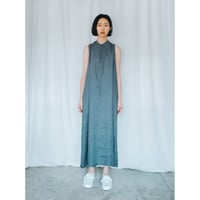 リネンノンスリーブワンピース　グレー