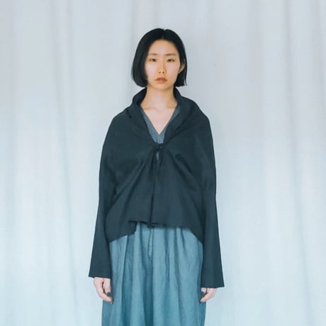 リネン羽織り　ブラック