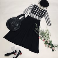 211K010   ウエストタックロングスカート　C.ブラック