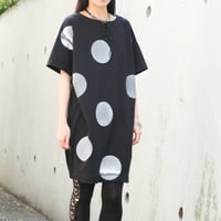 高蔵染ドット柄BIGワンピース／172K039（C.ブラック×オフドット）