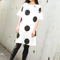 高蔵染ドット柄BIGワンピース／172K039（A.オフ×ブラックドット）