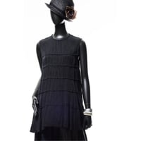 221B009 三配色ティアードチュニック　B.ALLブラック