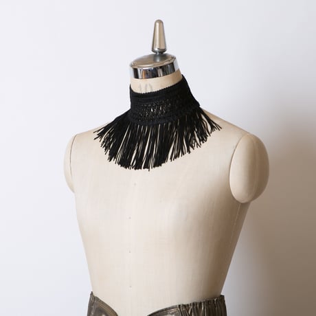 【SALE】フリンジーチョーカー／111-0001（B.ブラック）