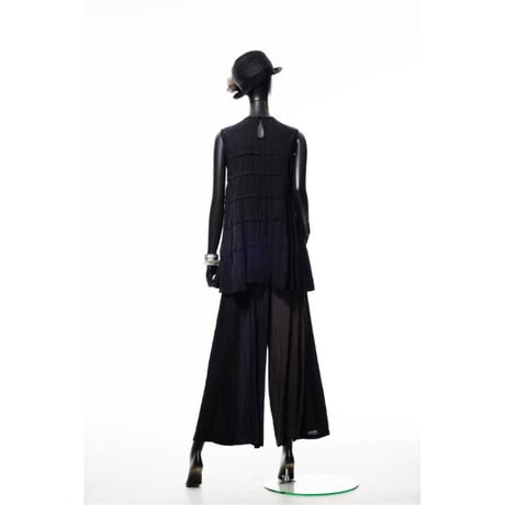 221B009 三配色ティアードチュニック　B.ALLブラック