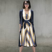 配色フレアワンピース　201O007 Aベージュ系
