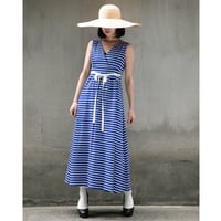 カシクールロングフレアワンピース　202O042　A.ブルー系